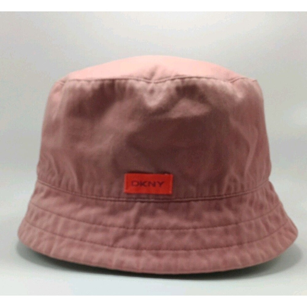 DKNY Women's Pink 100% Cotton Bucket Hat Spring Relaxed Casual Style